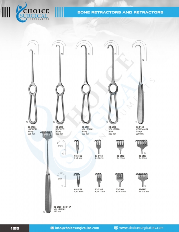 Hooks, Retractors, Spatulas, Spreaders, Abdominal Retractors